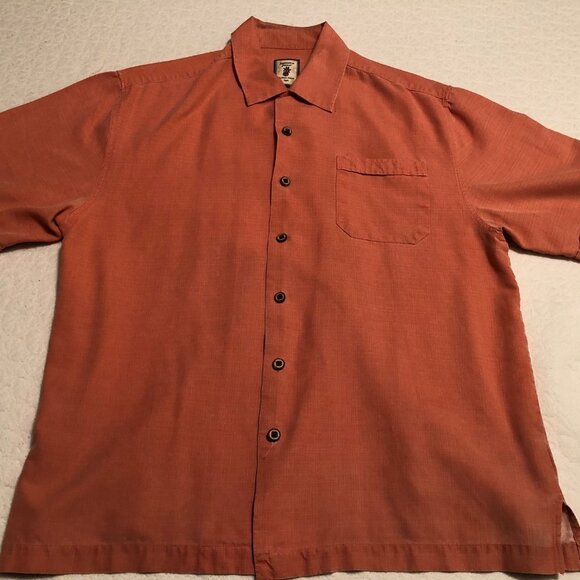 jamica jaxx Other - Jamaica Jaxx 100% Silk Hawaiian Shirt Men's Medium, colo Peach Short Sleeve